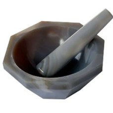 AGATE MORTAR AND PESTLE SETS GRAY